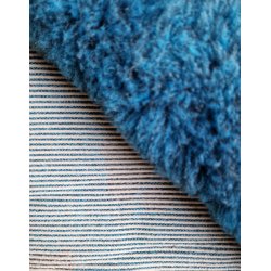 Vetbed med gummi bagside - Turkis meleret med sm� turkise poter og store sorte poter