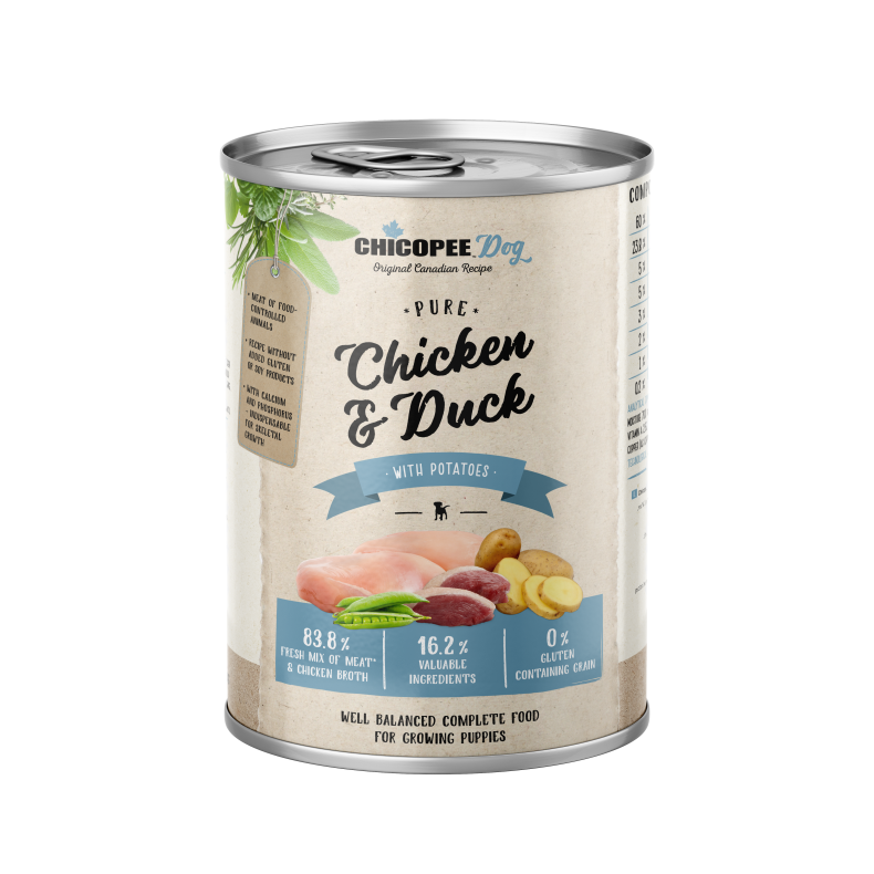 Chicopee Dog Junior Pure Chicken &amp; Duck 12 x 400 gram