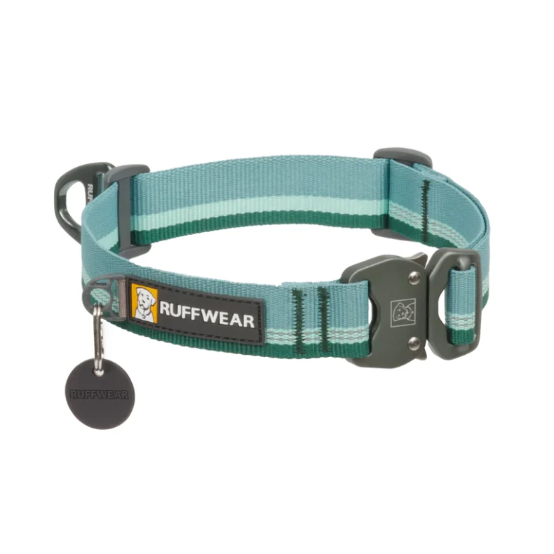 Gr�n Top Rope halsb�nd med metalsp�nde - Ruffwear
