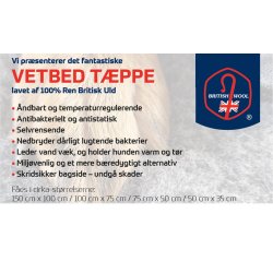 Vetbed 100 % Ren Britisk Uld - Large
