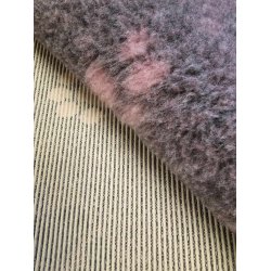 Vetbed med gummi bagside - Lyserd og koksgr med poter