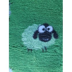 Vetbed med gummi bagside - Grn med fr 