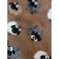 Vetbed med gummi bagside - brun med fr 