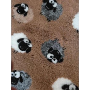 Vetbed med gummi bagside - brun med fr 