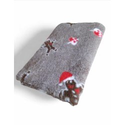 Vetbed med gummi bagside med JULE hjerter &amp; brunkagemnd