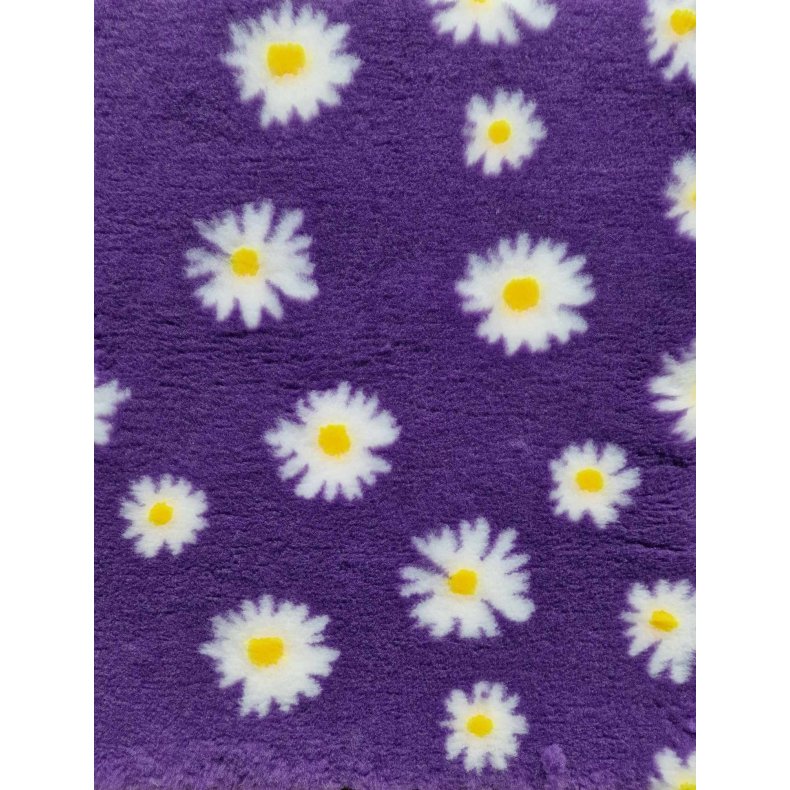 Vetbed med gummi bagside - Marguerit (Daisy) Lilla