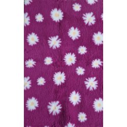 Vetbed med gummi bagside - Marguerit (Daisy) Magenta