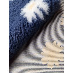 Vetbed med gummi bagside - Marguerit (Daisy) bl