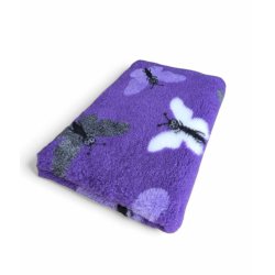 Vetbed med gummi bagside - Sommerfugl Lilla
