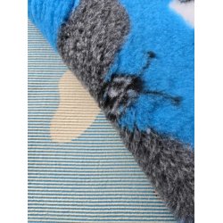 Vetbed med gummi bagside - Sommerfugl Turkis