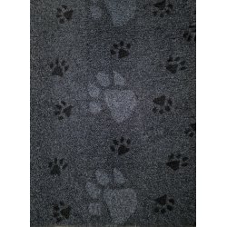 Vetbed med gummi bagside - Koksgr med store gr poter og sm sorte poter 