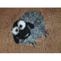 Vetbed med gummi bagside - brun med fr 