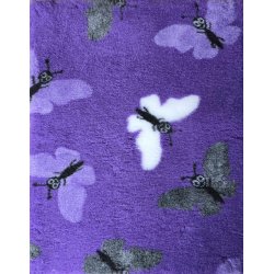Vetbed med gummi bagside - Sommerfugl Lilla