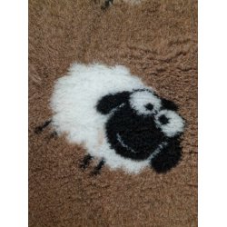 Vetbed med gummi bagside - brun med fr 