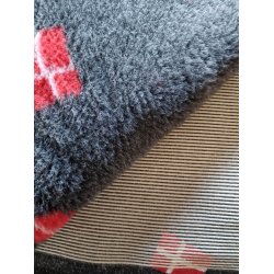 Vetbed med gummi bagside - Sm dannebrogsflag