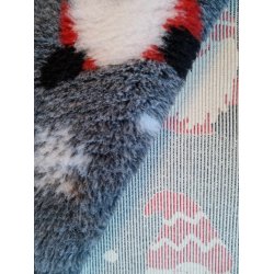 Vetbed med gummi bagside - JULE nisser og snefnug