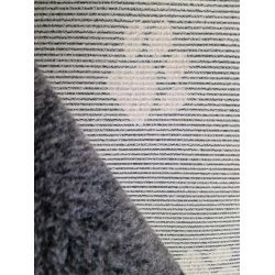 Vetbed med gummi bagside - Grbrun meleret med store sorte poter og sm lysbrune poter 